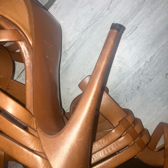 YSL Tan Strappy Sandals - Tribute Sandals - Picture 4 of 8